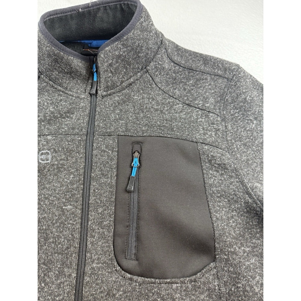 Free Country Full Zip Fleece Gray Jacket Mens Size L - Picture 3 of 13